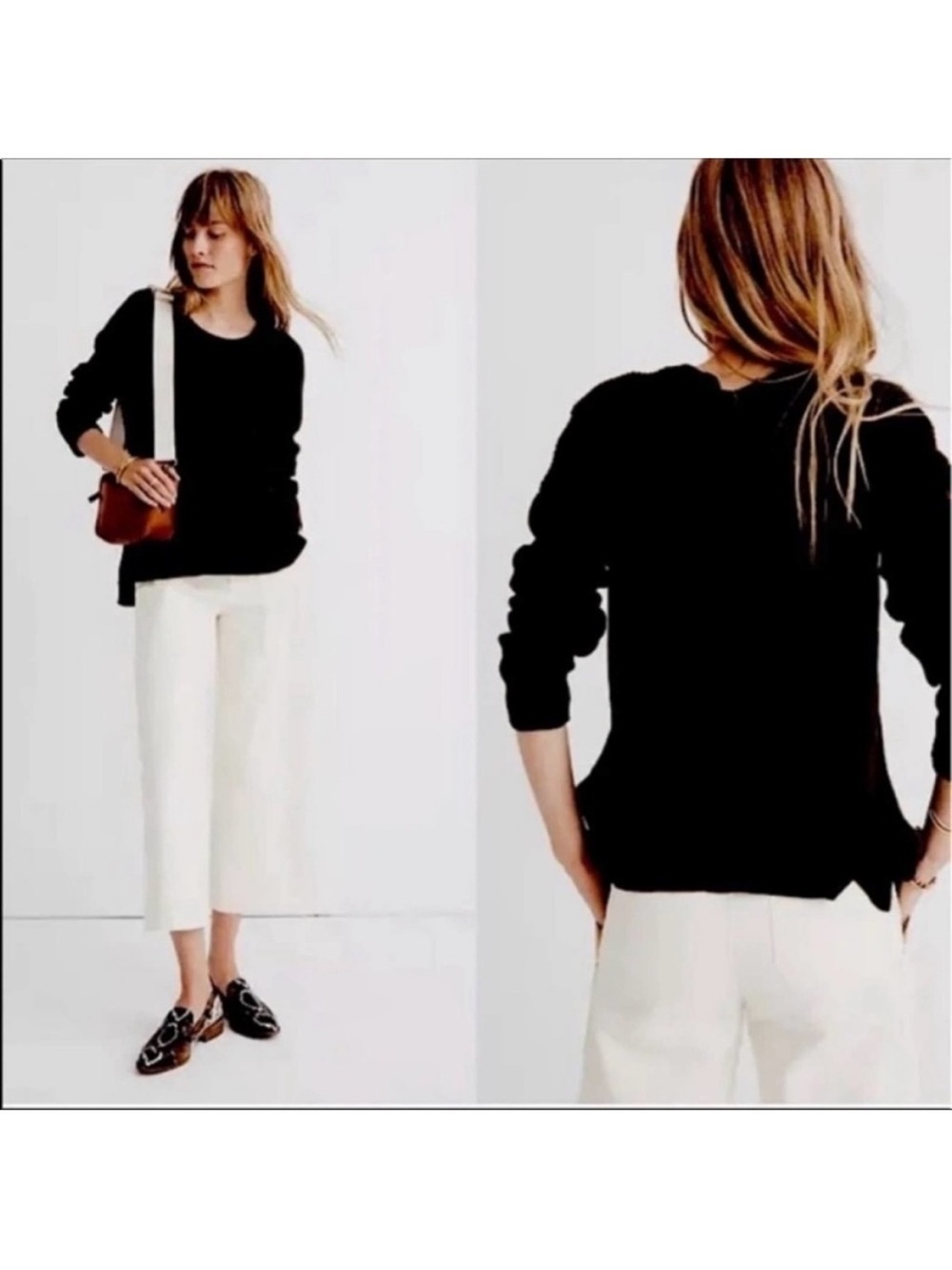 Madewell Black Thompson Pocket Pullover Sweater